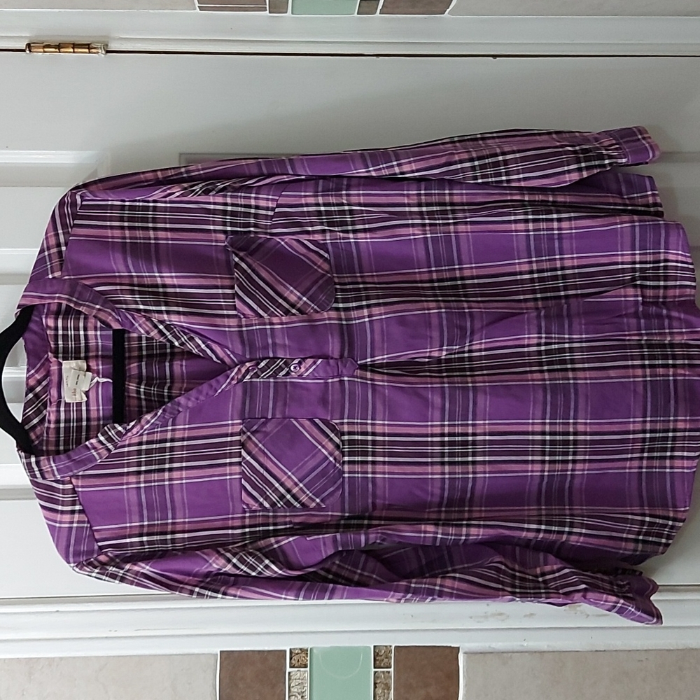 Weatherproof vintage Long sleeves purple top xl